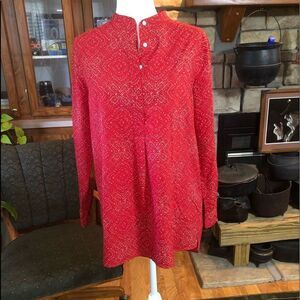 Lauren size Medium long sleeve red blouse